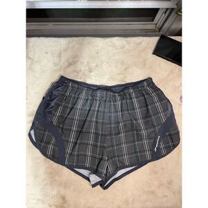 Brooks Men's XL Plaid Running Shorts Black Athletic Gym Wear